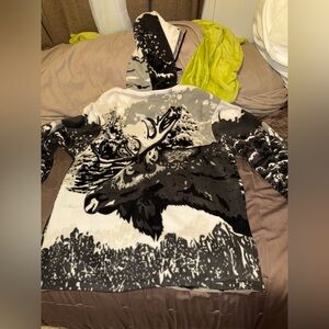 Moose print fleece